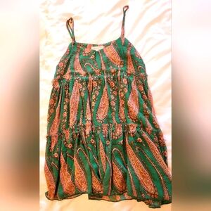 Urban Outfitters NWOT Green Paisley Women's Mini Dress Small